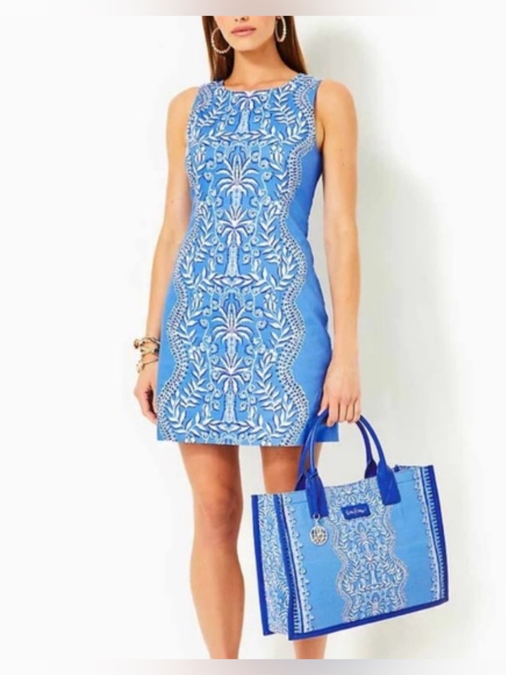 NWT Lilly Pulitzer Mila Stretch Shift Dress size 16 Abaco Blue Have It Both Rays